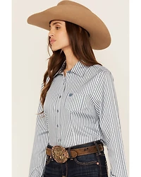Cinch Women's Striped Long Sleeve Button-Down Western Shirt