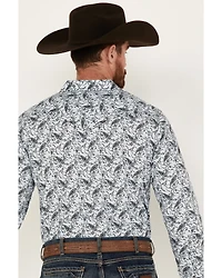 Cody James Men's Casa Blanca Paisley Print Long Sleeve Snap Western Shirt