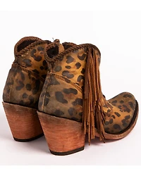 Liberty Black Women's Chita Miel Fringe Booties - Round Toe