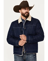 Cody James Men's Sherpa Lined Denim Bomber Jacket