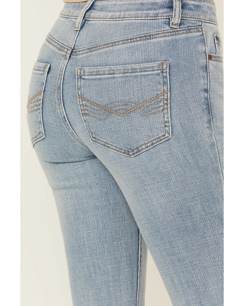 Idyllwind Women's Medium Wash Gypsy High Rise Split Hem Bootcut Stretch Denim Jeans