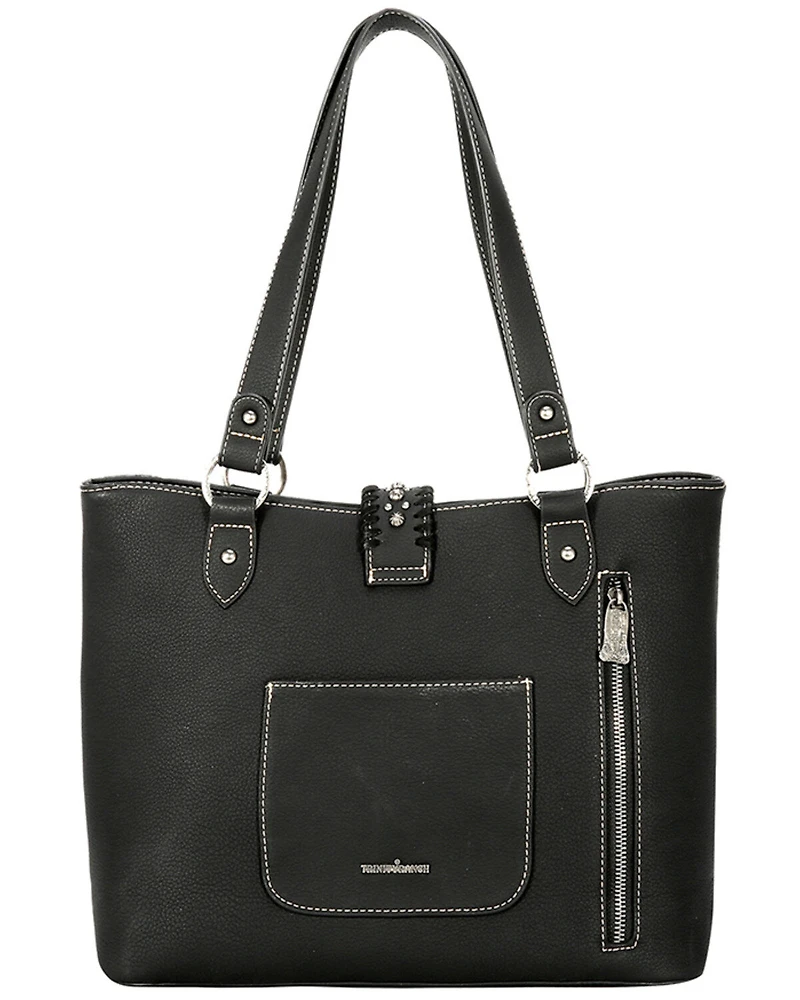 Montana West Women's Black & Turquoise Trinity Ranch Hair-on Cowhide Collection Concealed Carry Tote