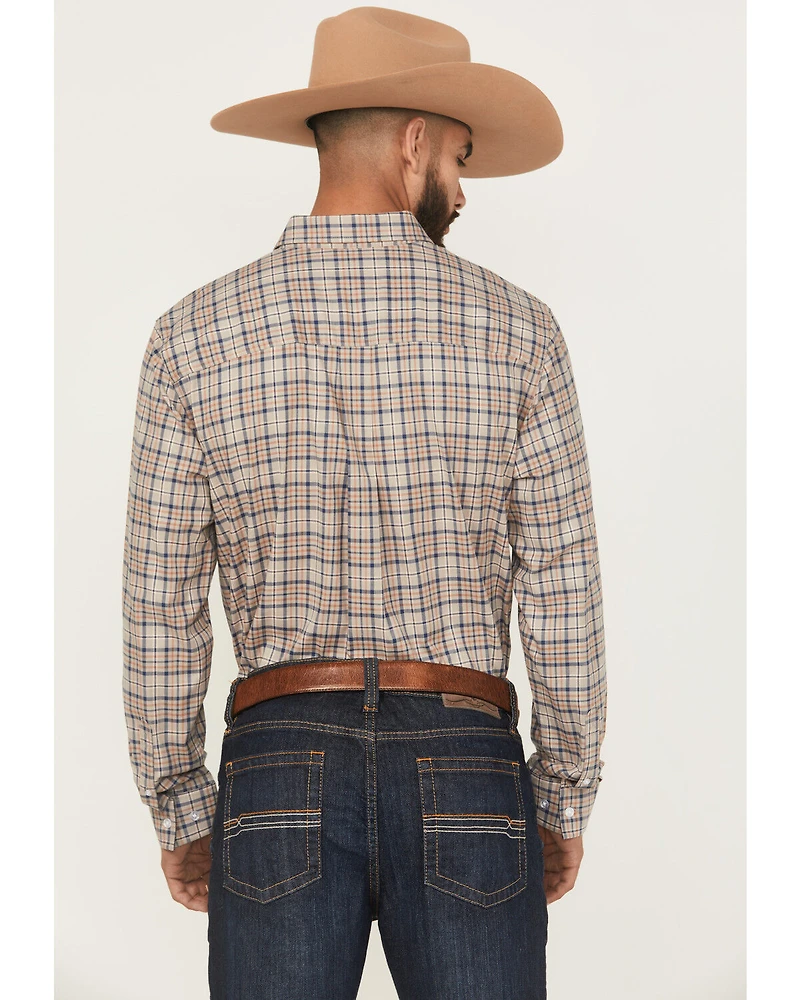 Cody James Men's Let's Mosey Plaid Print Long Sleeve Button-Down Stretch Western Shirt