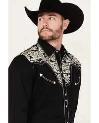 Scully Men's Embroidered Gunfighter Long Sleeve Pearl Snap Western Shirt