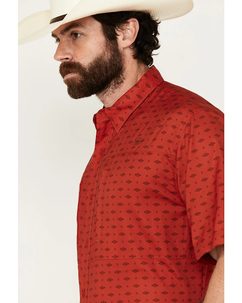 Ariat Men's VentTEK Southwestern Geo Print Short Sleeve Button-Down Western Shirt