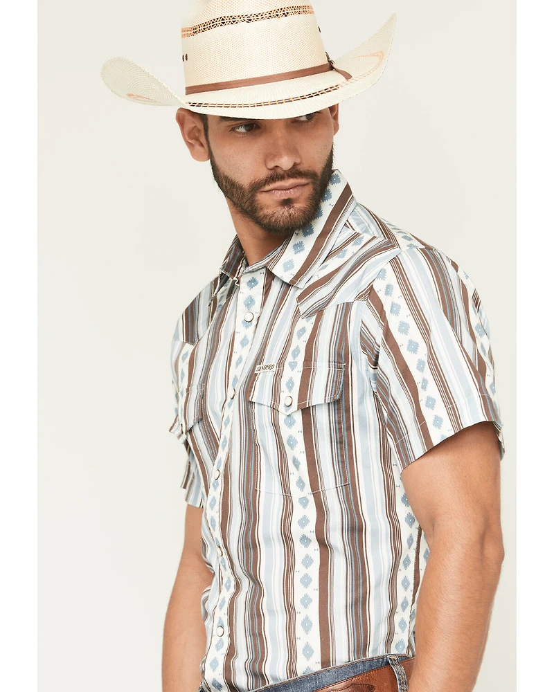 Sendero Provisions Men's Wyatt Serape Striped Short Sleeve Snap Western Shirt