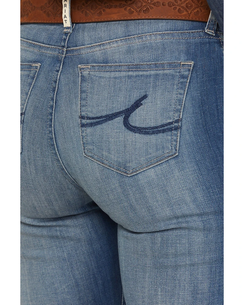 Ariat Women's Elaina Medium Wash High Rise Slim Trouser Stretch Denim Jeans