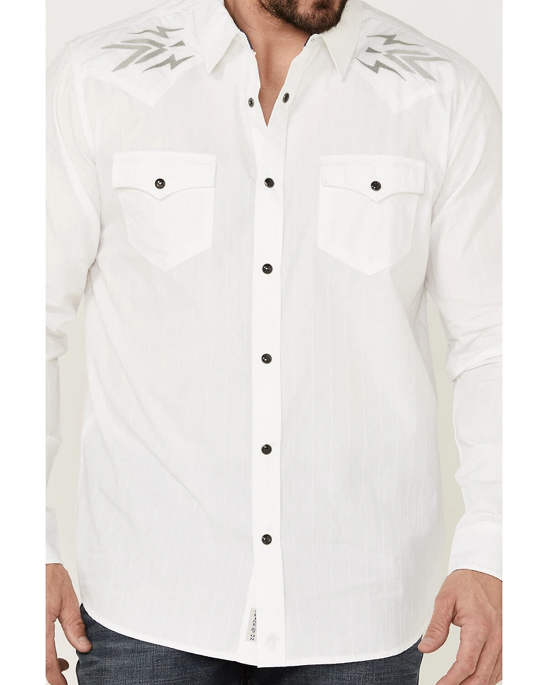Moonshine Spirit Men's Relic Embroidered Southwestern Yoke Long Sleeve Snap Western Shirt