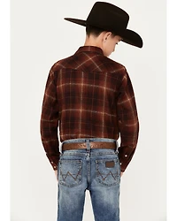 Ariat Boys' Retro Hiller Plaid Print Long Sleeve Snap Western Shirt