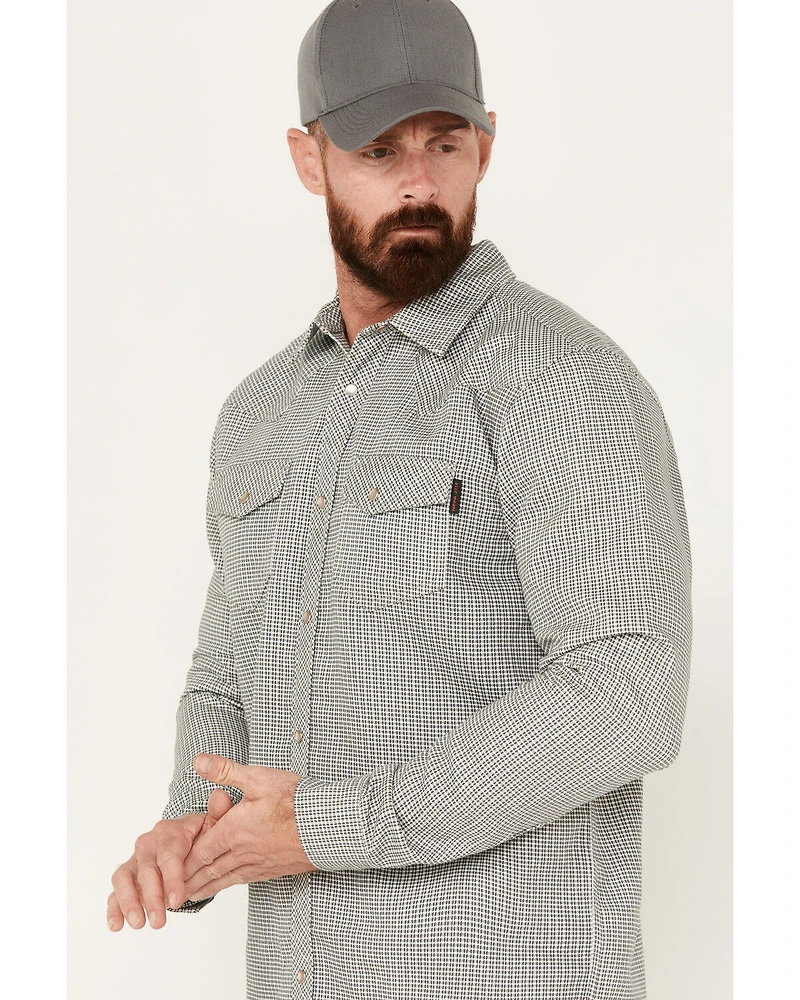Cody James Men's FR Midweight Printed Long Sleeve Pearl Snap Work Shirt