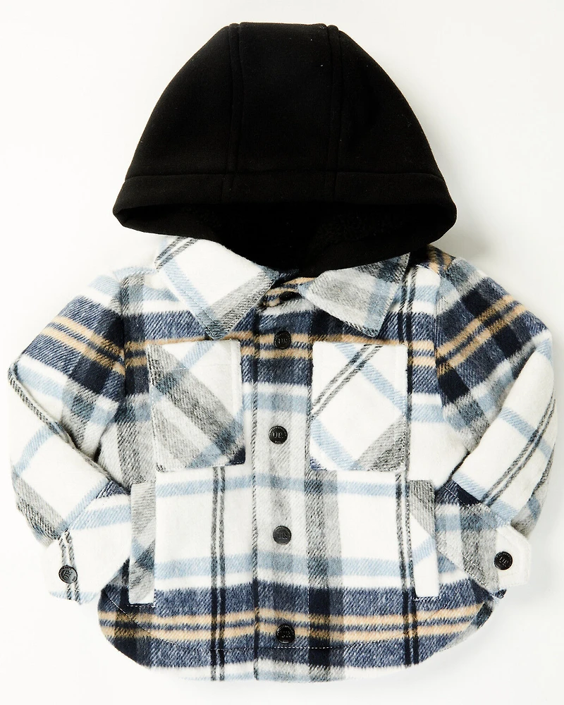 Urban Republic Infant Boys' Plaid Print Hooded Shirt Jacket