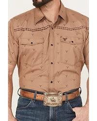 Cowboy Hardware Men's Boot Barn Exclusive Steerhead Short Sleeve Snap Stretch Western Shirt