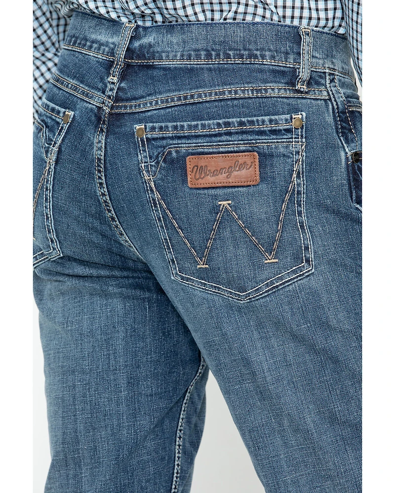 Wrangler Retro Men's Layton Medium Wash Low Rise Slim Bootcut Jeans - Tall