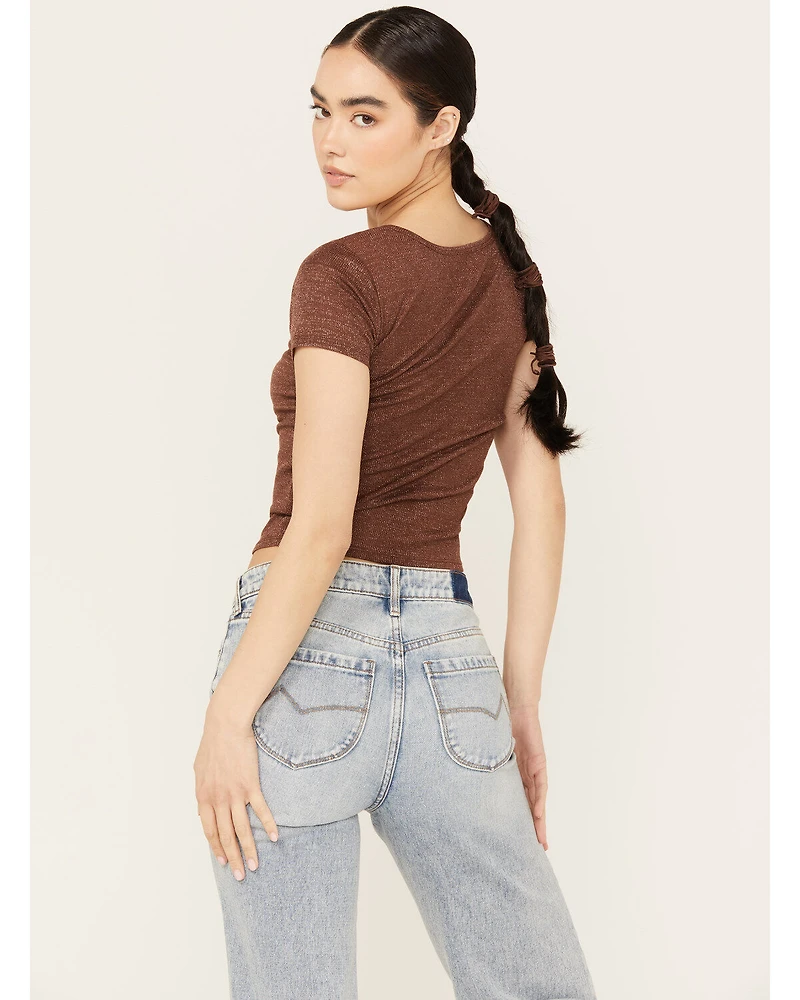 Shyanne Women's Metallic Rib Tee