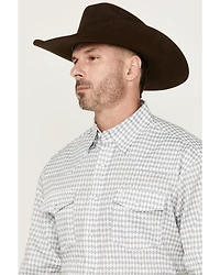 George Strait by Wrangler Men's Diamond Geo Print Long Sleeve Snap Stretch Western Shirt