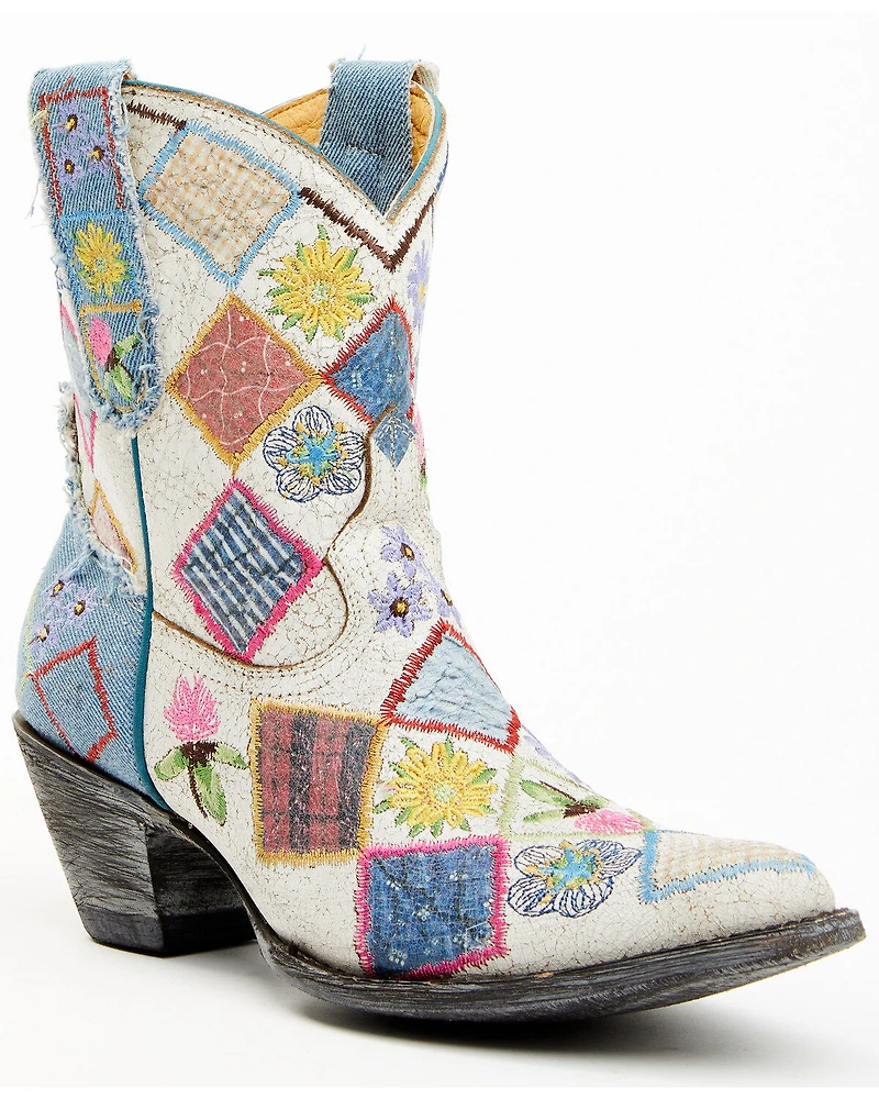 Yippee Ki Yay by Old Gringo Women's Heirloom Short Embroidered Patchwork Booties - Round Toe