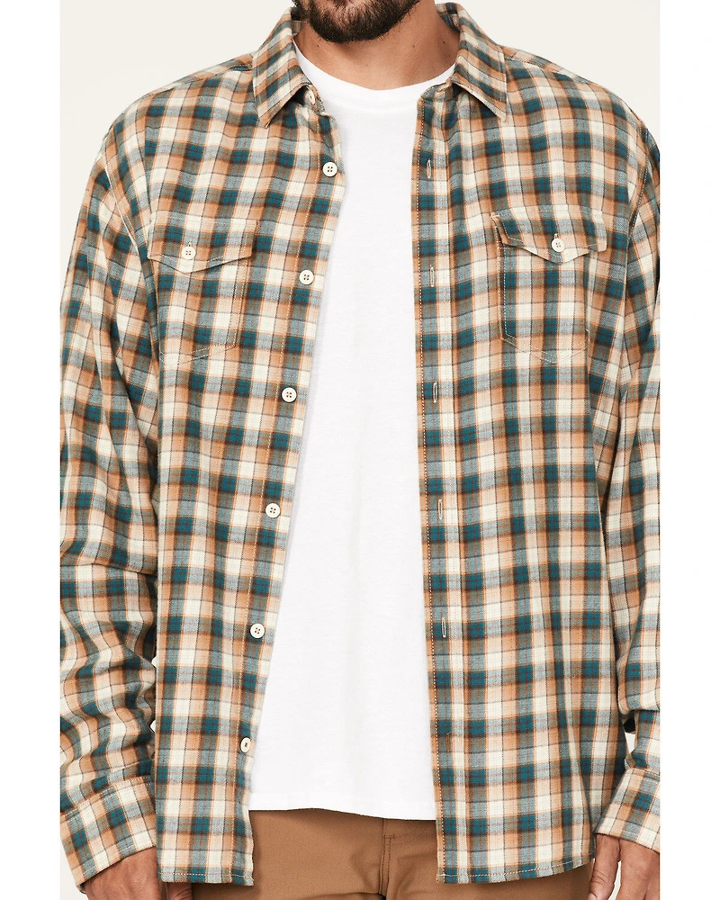 Brothers and Sons Men's Casual Plaid Print Long Sleeve Button Down Western Flannel Shirt