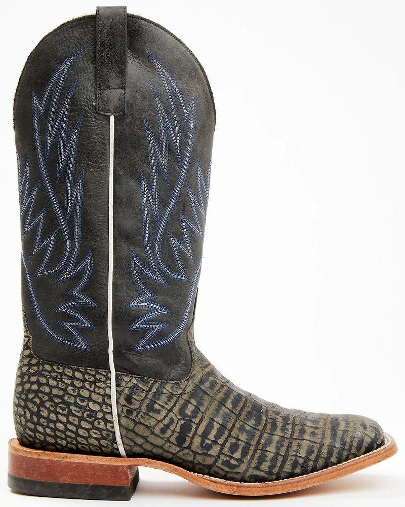 Horse Power Men's Coco Caiman Print Western Boots - Broad Square Toe