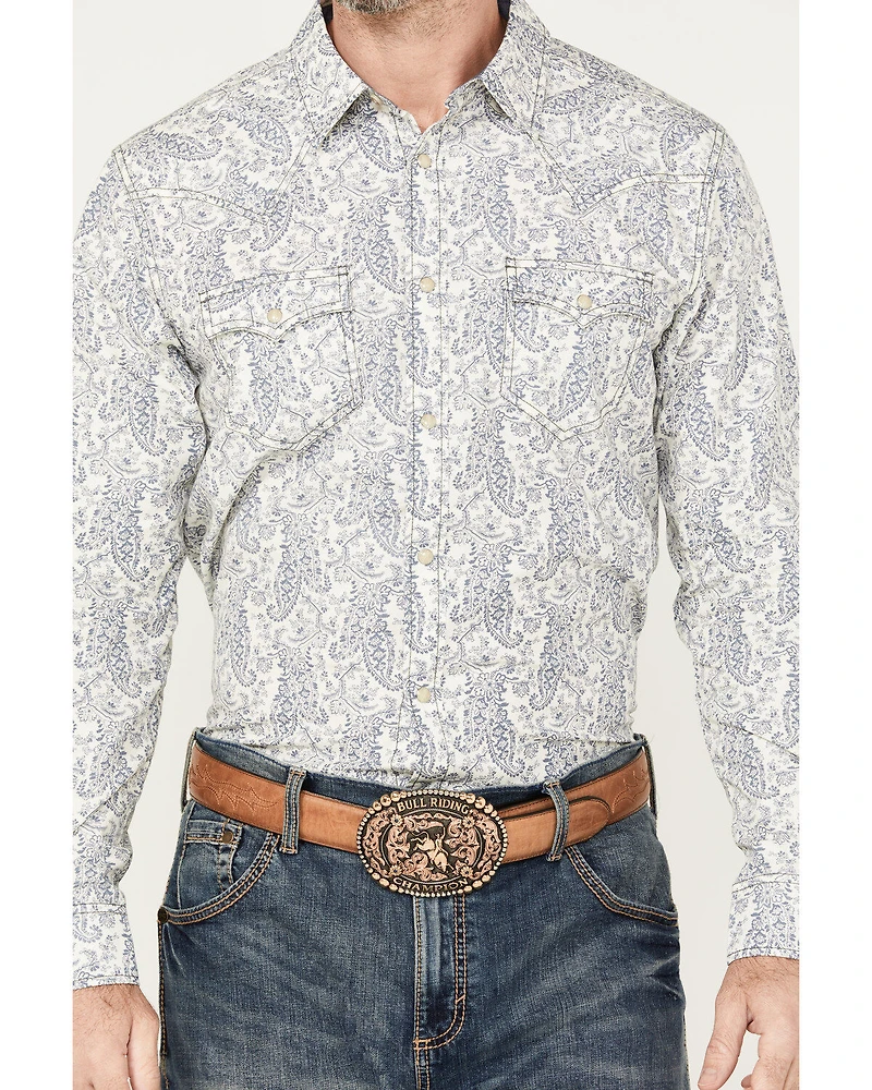 Cody James Men's Dagget Paisley Print Long Sleeve Snap Western Shirt