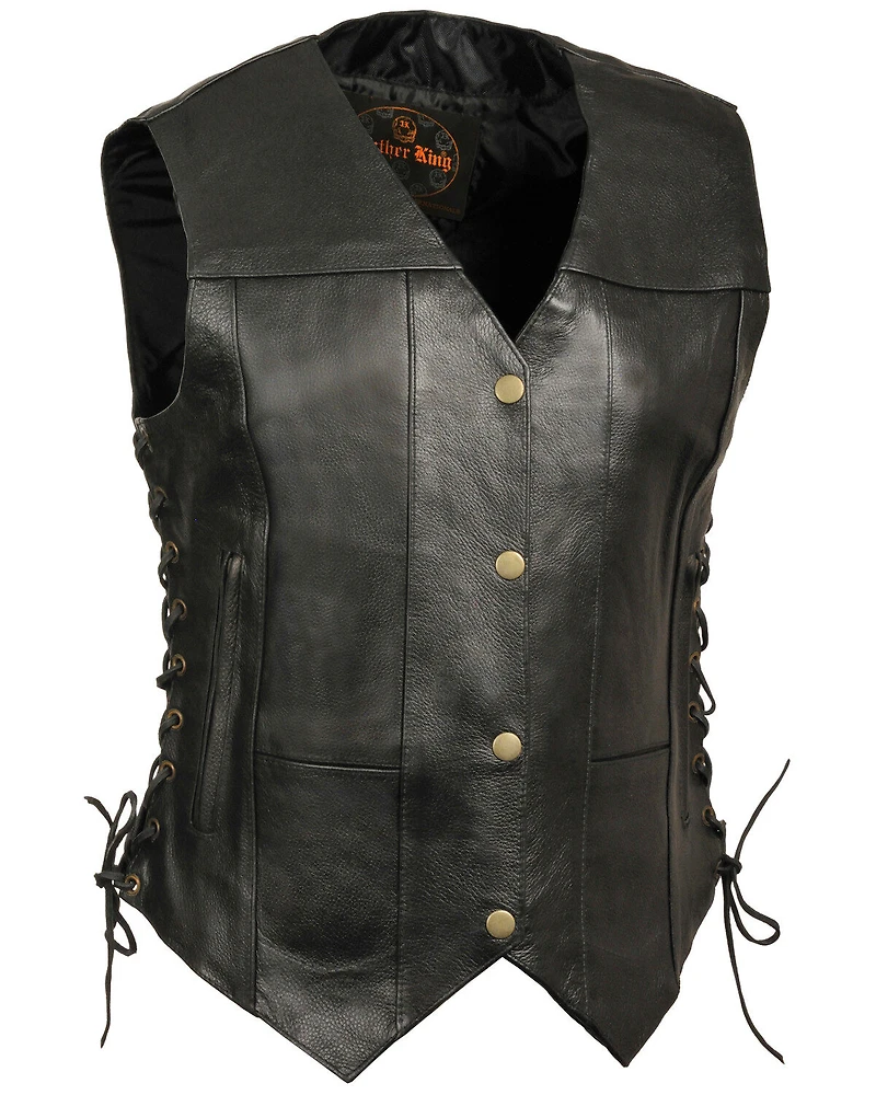 Milwaukee Leather Women's 6 Pocket Side Lace Vest - 5X