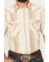 Panhandle Slim Men's Stripe Print Short Sleeve Snap Western Shirt