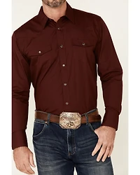 Gibson Men's Basic Solid Long Sleeve Pearl Snap Western Shirt