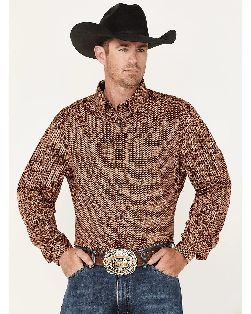 RANK 45® Men's Anvil Geo Print Button-Down Western Shirt