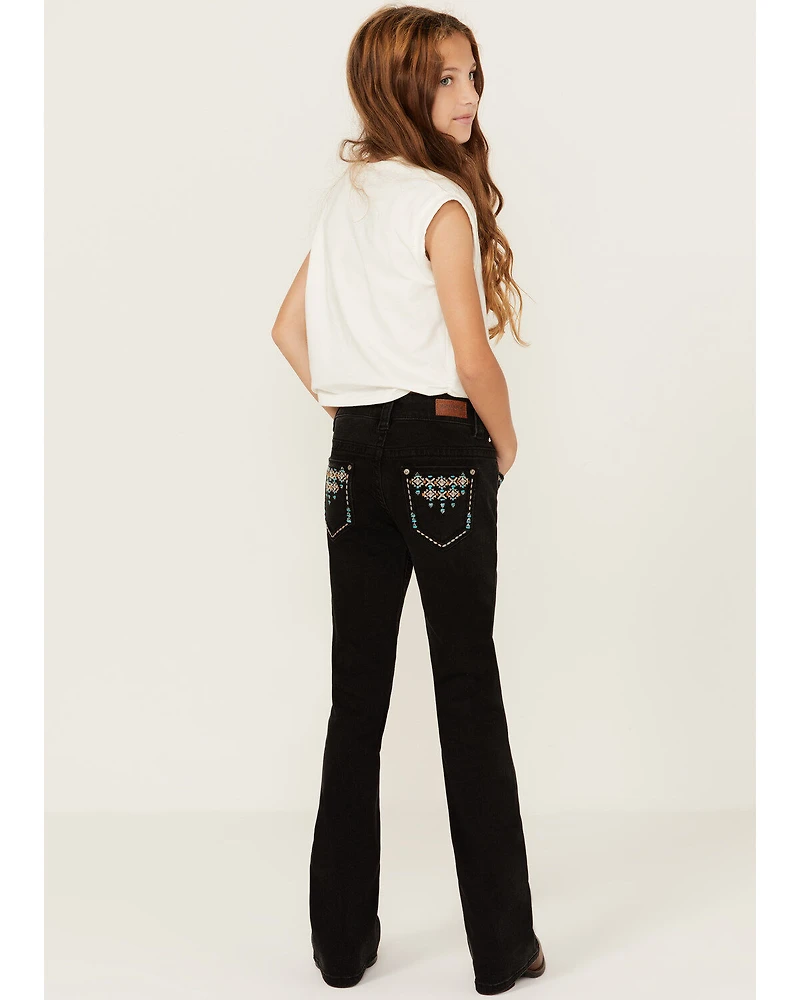Shyanne Girls' Southwestern Embroidered Pocket Bootcut Stretch Jeans