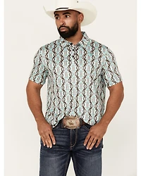 Rock & Roll Denim Men's Southwestern Print Short Sleeve Polo Shirt