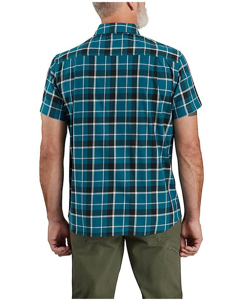 Carhartt Men's Rugged Flex® Relaxed Fit Lightweight Plaid Print Short Sleeve Button-Down Stretch Work Shirt