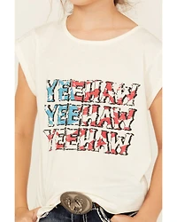 Panhandle Girls' Yeehaw Americana Short Sleeve Graphic Tee