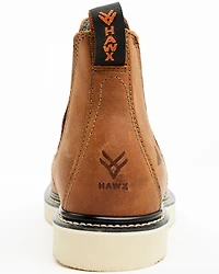 Hawx Men's Crazy Horse Wedge Chelsea Work Boots - Soft Toe