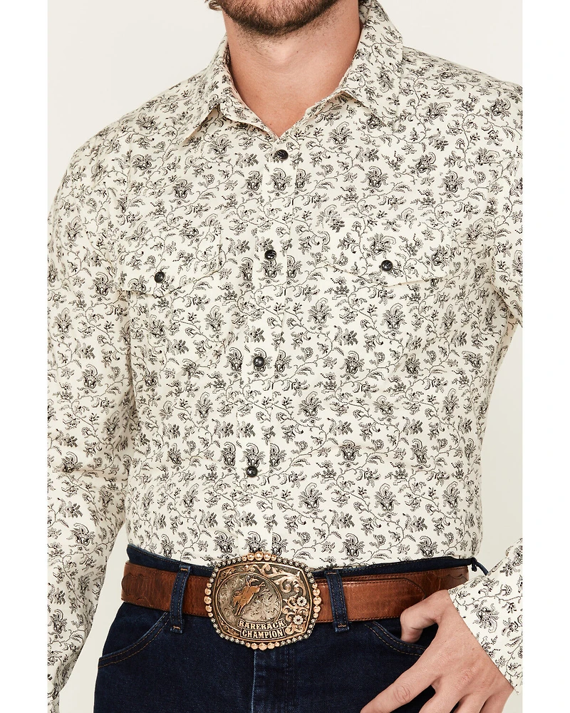 Gibson Trading Co Men's Flower Power Floral Print Long Sleeve Snap Western Shirt