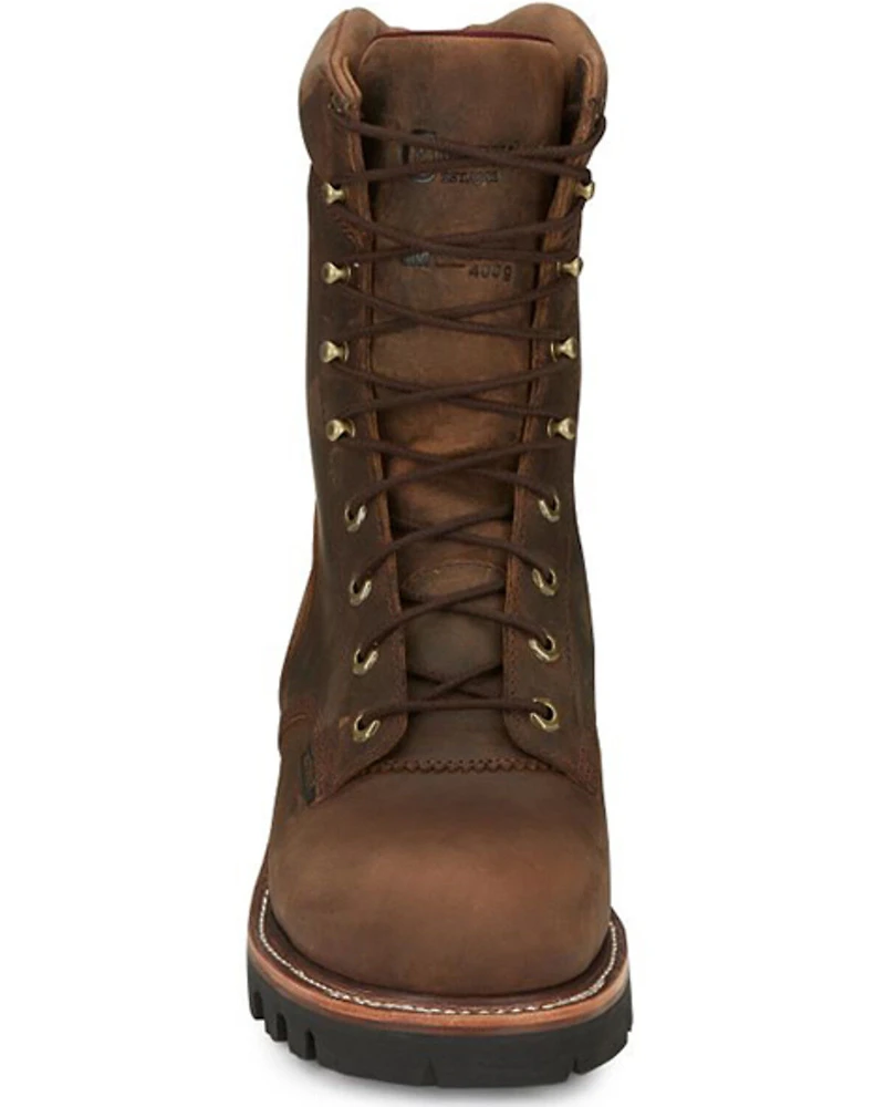Chippewa Men's Lace-Up Waterproof Logger Work Boots - Steel Toe