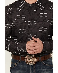 Rock & Roll Denim Men's Tek Southwestern Print Long Sleeve Snap Western Shirt