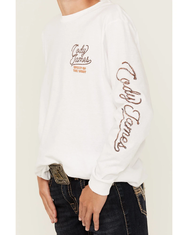 Cody James Boys' Western Spirit Long Sleeve Graphic T-Shirt