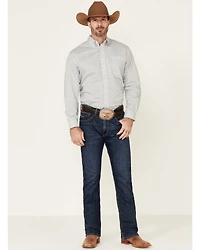 Cinch Men's White Stretch Geo Print Long Sleeve Western Shirt
