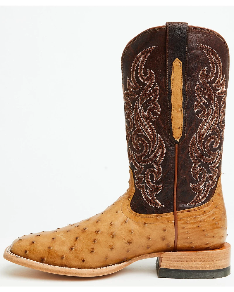 Ariat Men's Classic Cash Exotic Ostrich Western Boots - Broad Square Toe