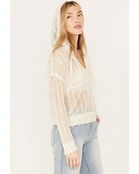 Cleo + Wolf Women's Blythe Deep V Weave Hooded Pullover