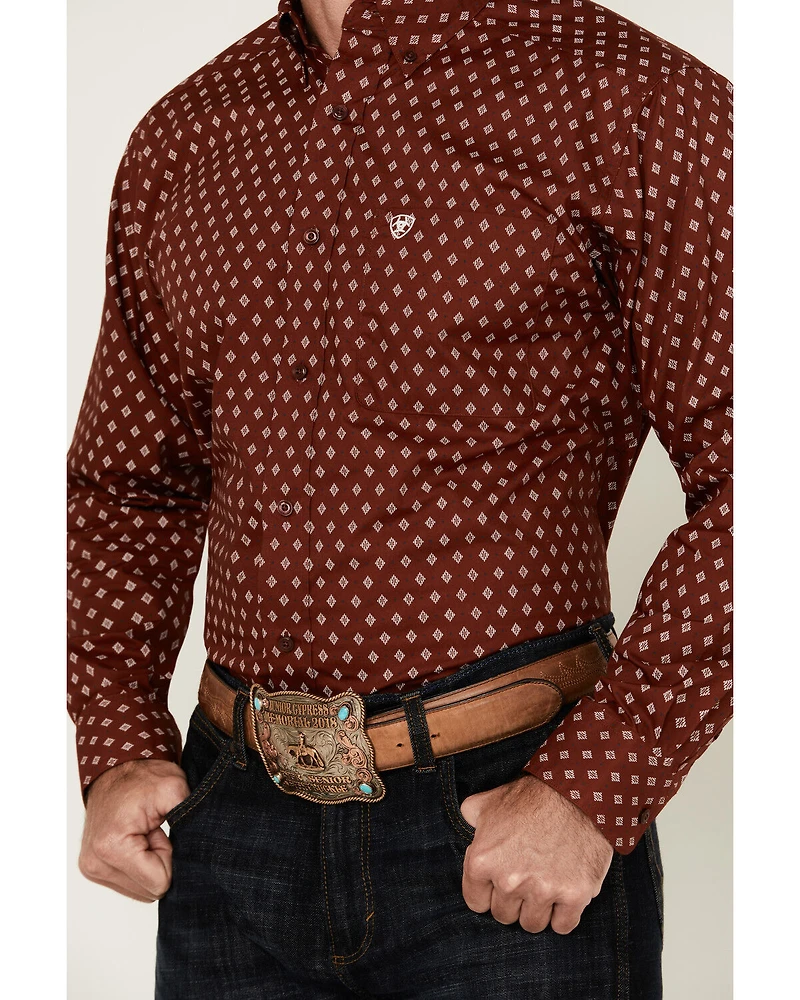 Ariat Men's Pax Geo Print Long Sleeve Button-Down Western Shirt