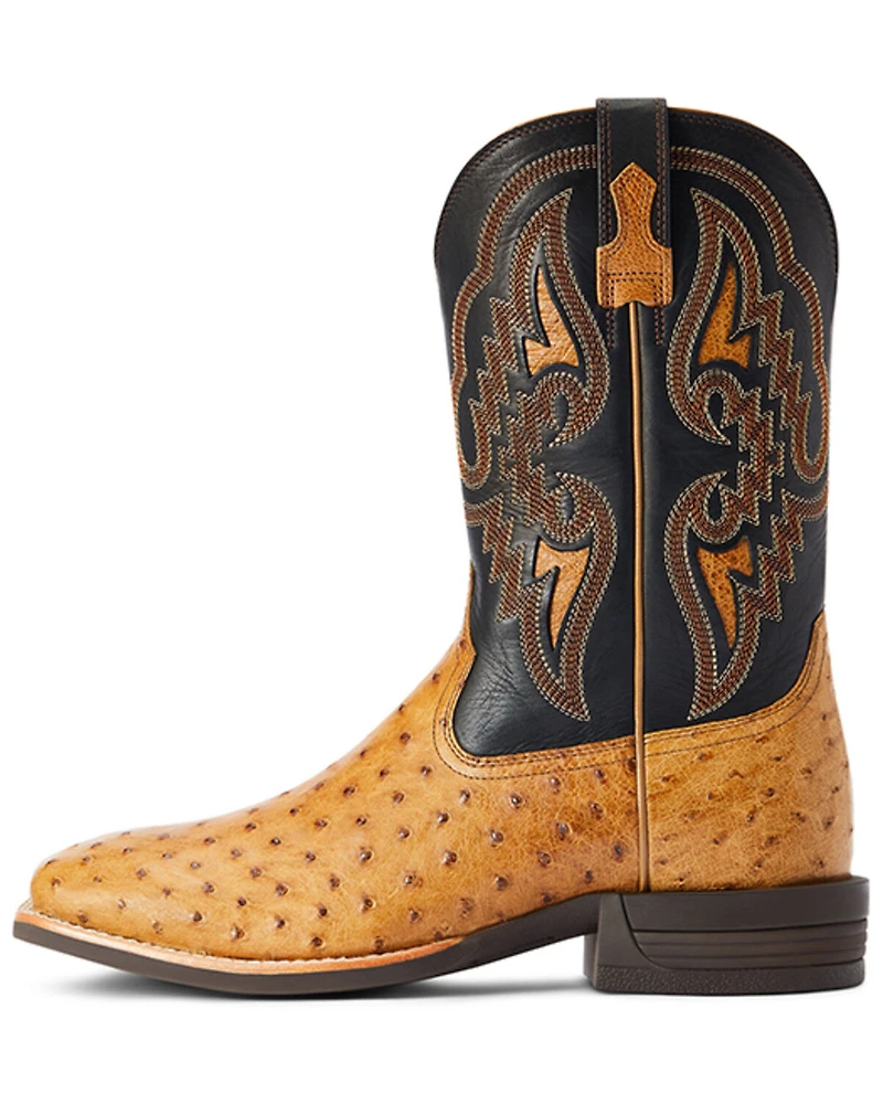 Ariat Men's Dagger Full-Quill Ostrich Exotic Western Boots - Broad Square Toe
