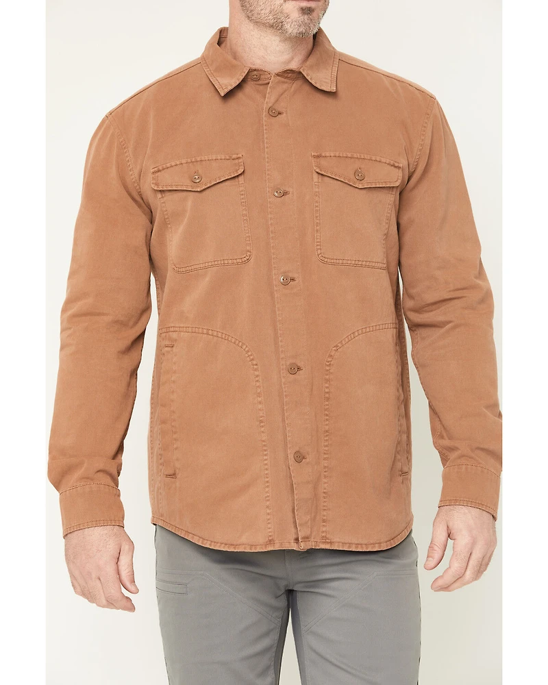 Hawx Men's Sal Twill Solid Button-Down Work Shirt Jacket