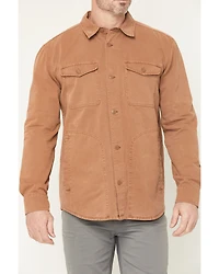 Hawx Men's Sal Twill Solid Button-Down Work Shirt Jacket