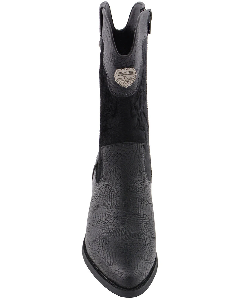 Milwaukee Leather Women's Snake Print Western Boots - Round Toe