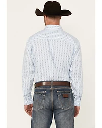 George Strait by Wrangler Men's Geo Print Long Sleeve Button-Down Stretch Western Shirt