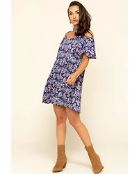 Red Label by Panhandle Women's Cold Shoulder Mini Dress