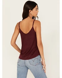 Shyanne Women's Crochet Lace Faux Suede Cami Top