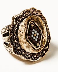 Shyanne Women's Summer Moon Antique Gold Statement Ring