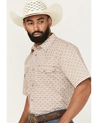 Gibson Trading Co Men's Gypsy Medallion Print Short Sleeve Snap Stretch Western Shirt