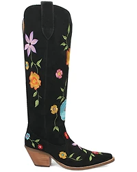 Dingo Women's Flower Power Suede Tall Western Boots - Snip Toe